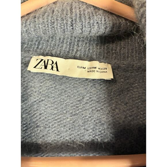 Zara Sweater Cardigan M Wool Alpaca Blend Old Money Quiet Luxury Preppy Balloon - Picture 5 of 8